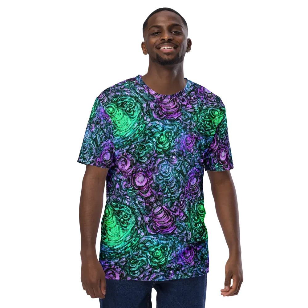 Neon Midnight Garden on Men's Crew Neck T-Shirt — Front