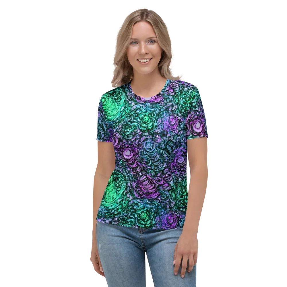 Neon Midnight Garden on Women's Crew Neck T-Shirt — Front