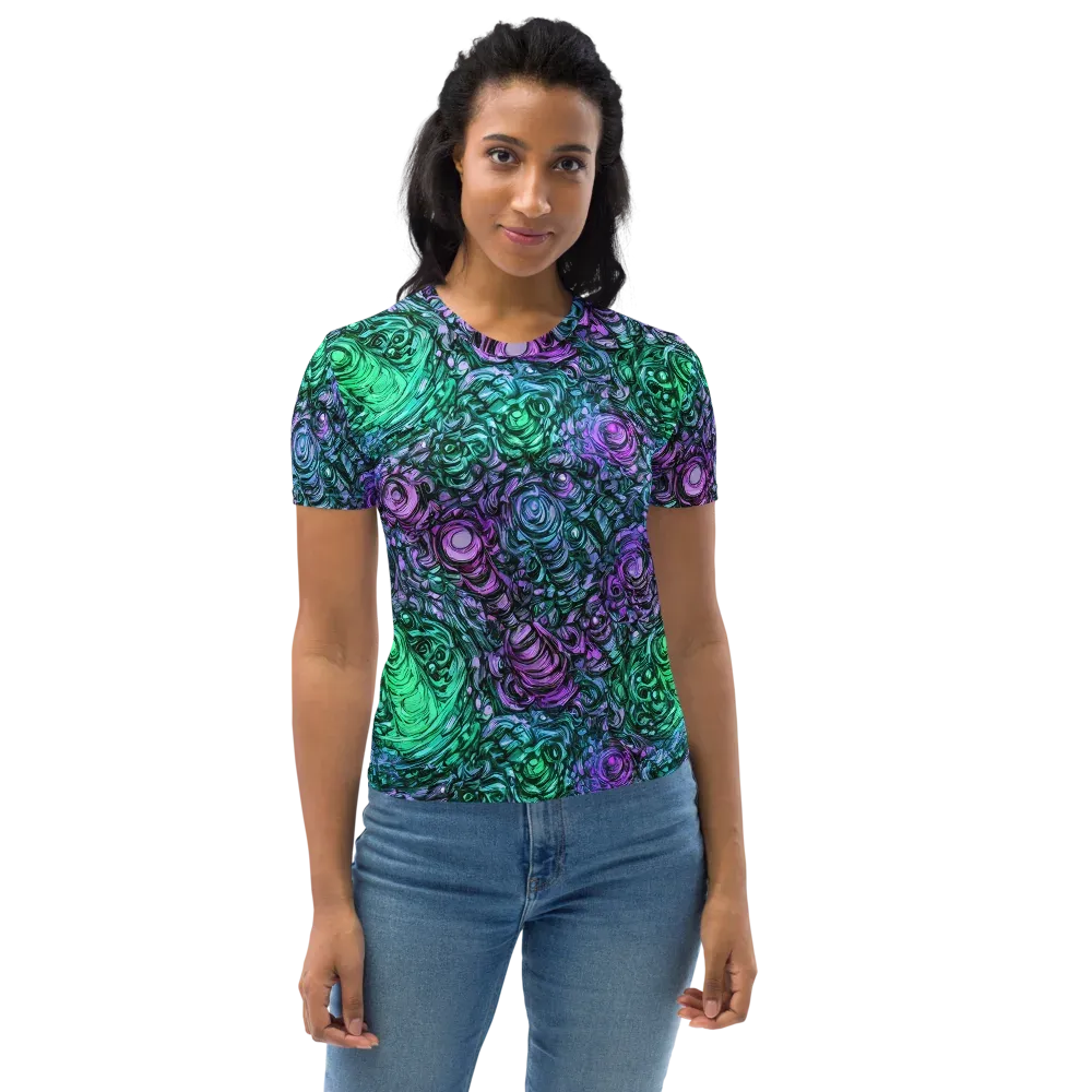 Neon Midnight Garden on Women's Crew Neck T-Shirt — Front
