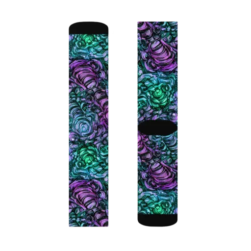 Neon Midnight Garden on a Socks