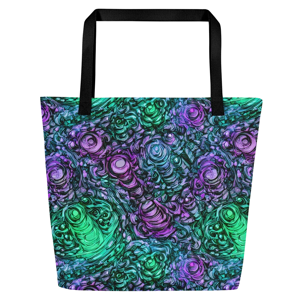 Neon Midnight Garden on Large Tote Bag W/ Pocket — Front