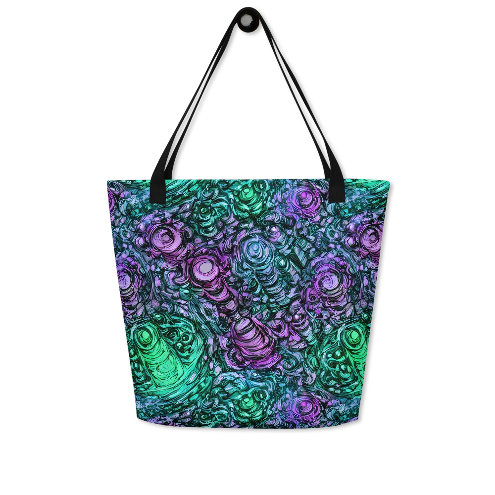 Neon Midnight Garden on Large Tote Bag W/ Pocket — Front