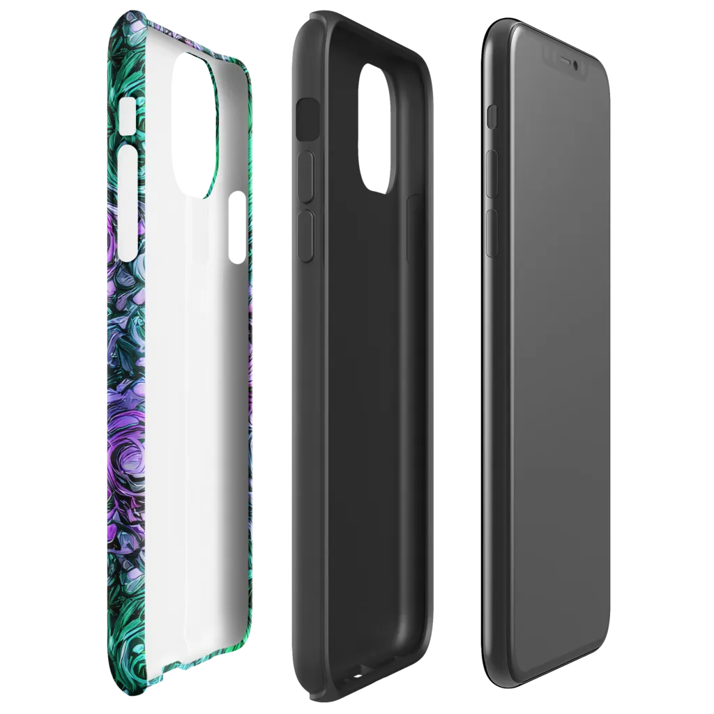 Neon Midnight Garden on Tough Case for iPhone® — Right