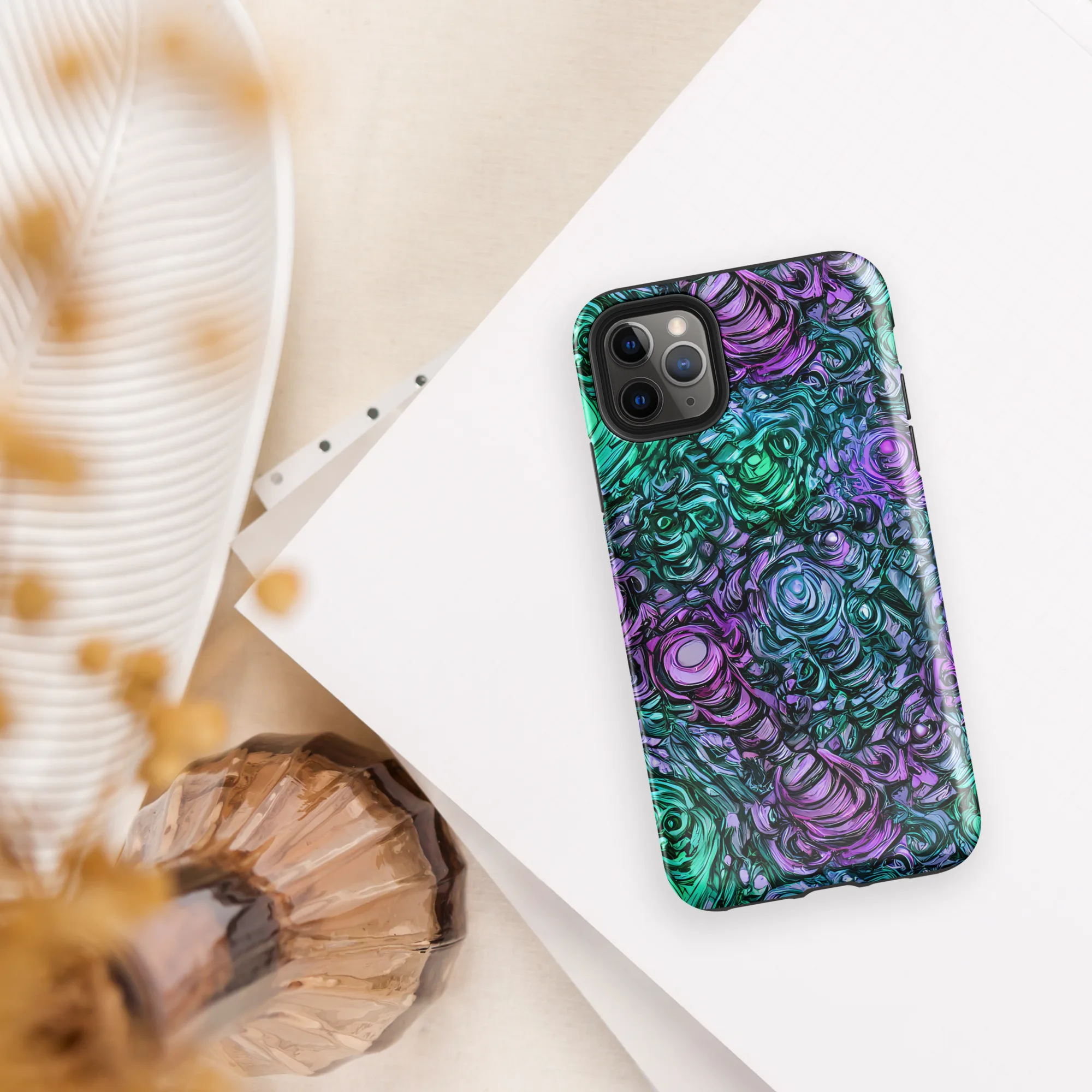 Neon Midnight Garden on Tough Case for iPhone® — Front