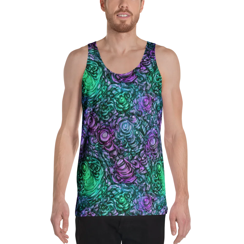 Neon Midnight Garden on Men's Tank Top — Front