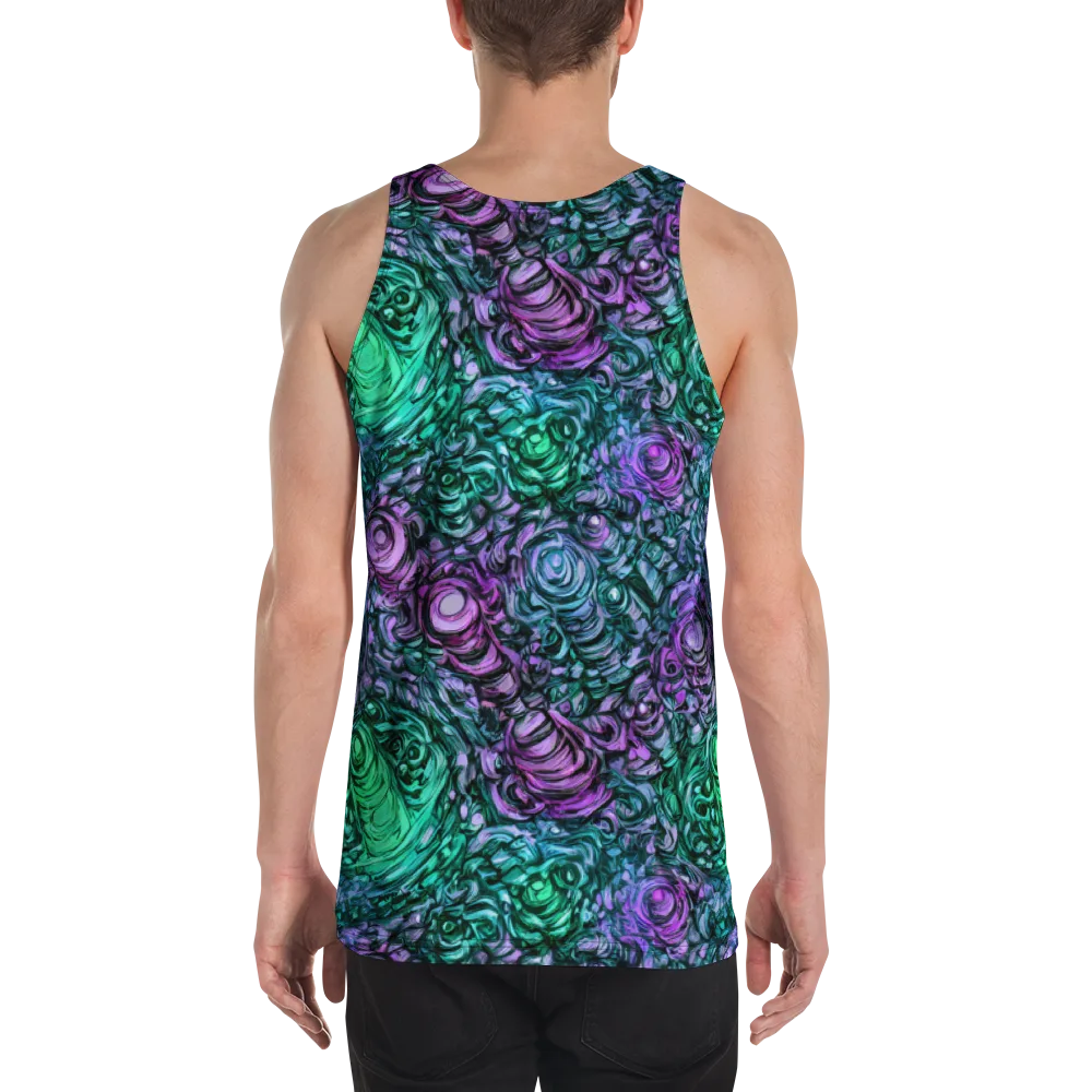 Neon Midnight Garden on Men's Tank Top — Back