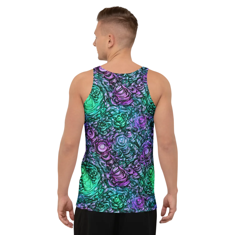 Neon Midnight Garden on Men's Tank Top — Back