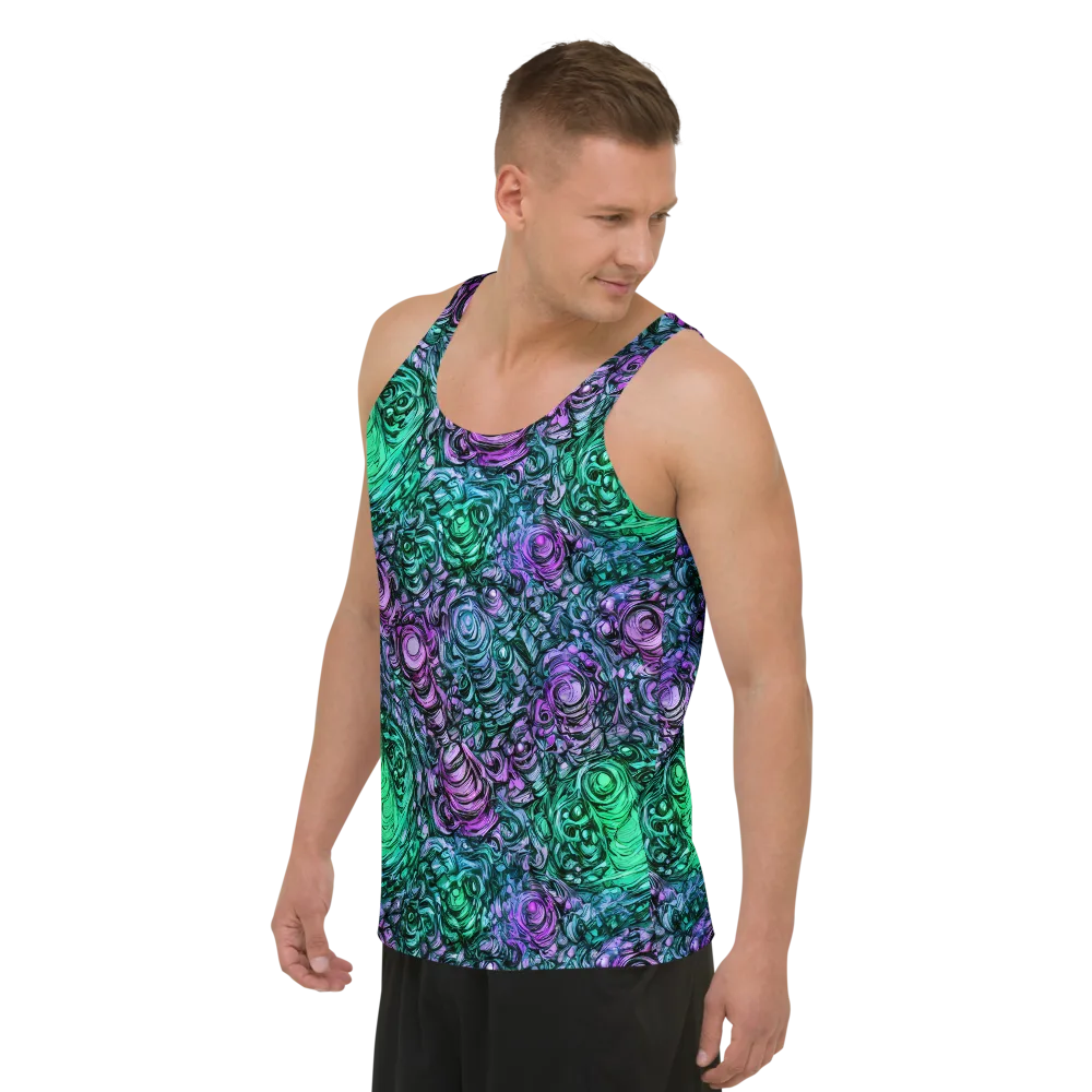 Neon Midnight Garden on Men's Tank Top — Left Front