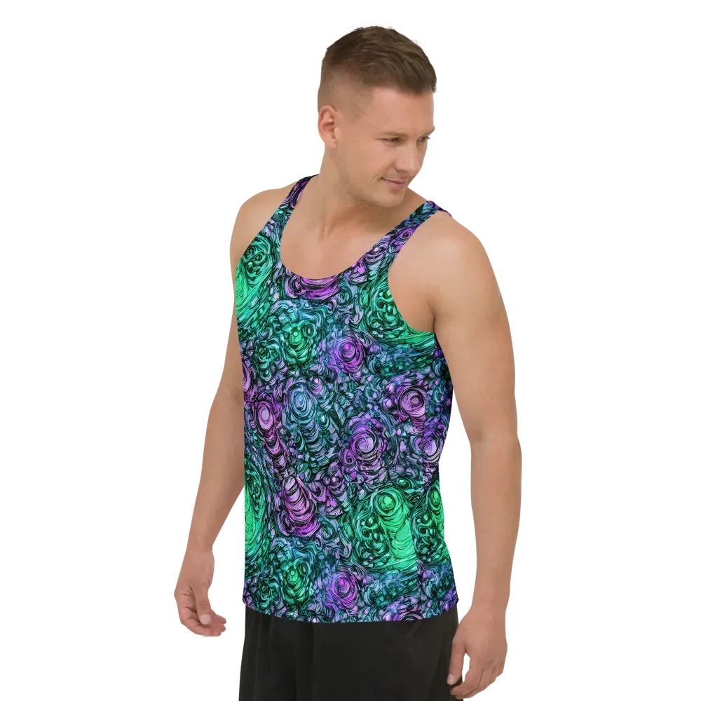 Neon Midnight Garden on Men's Tank Top — Left Front