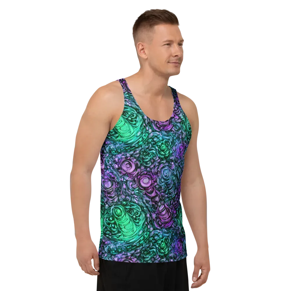 Neon Midnight Garden on Men's Tank Top — Right Front