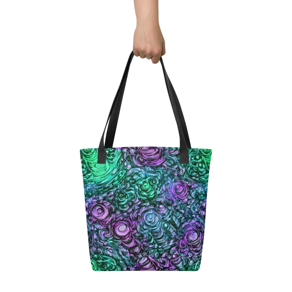 Neon Midnight Garden on Tote Bag — Front