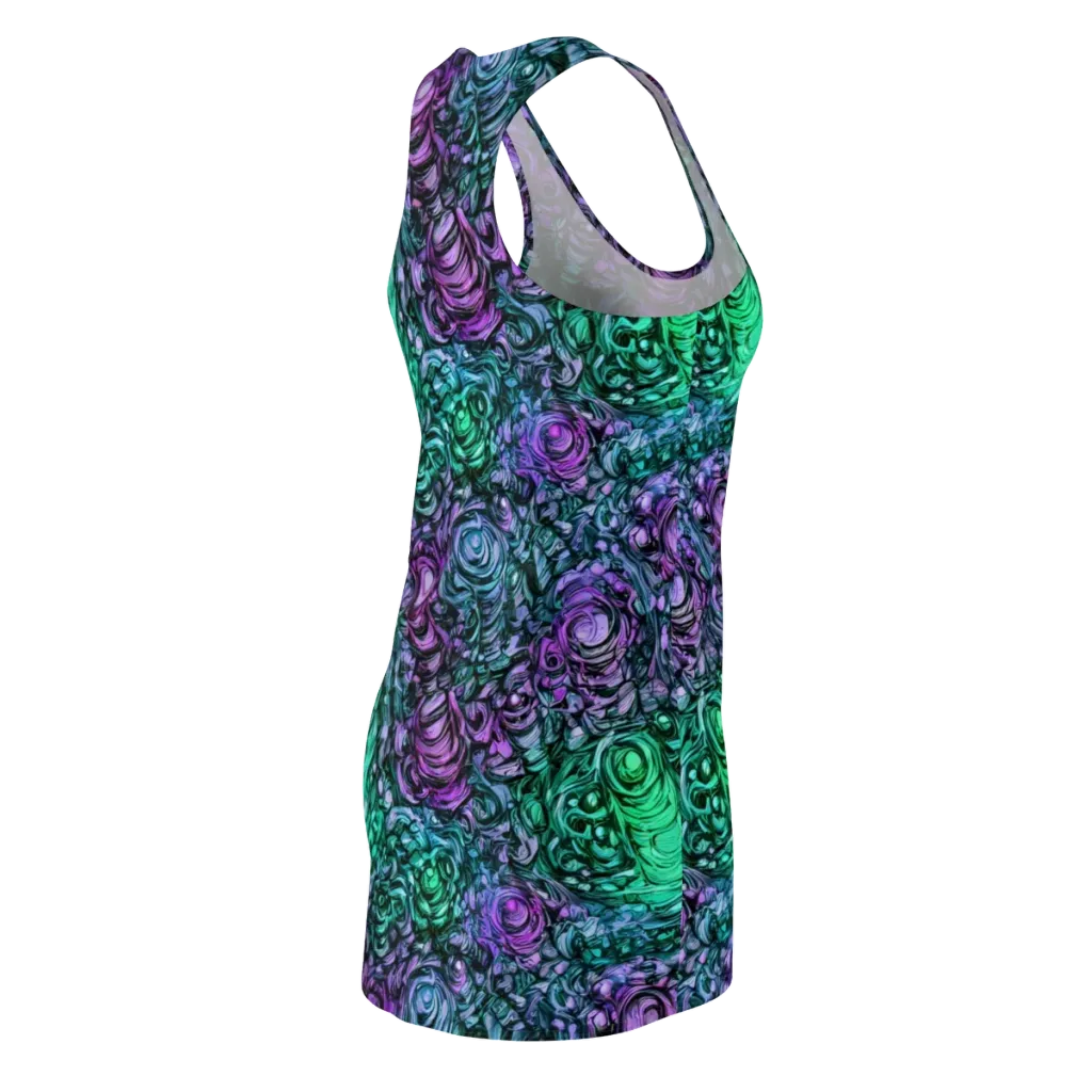 Neon Midnight Garden on Racerback Dress — Back Side
