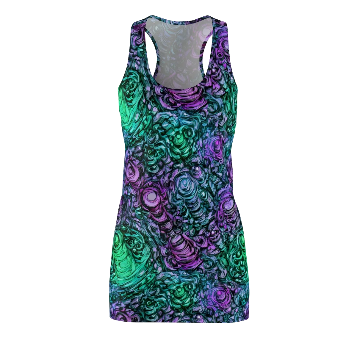 Neon Midnight Garden on Racerback Dress — Front