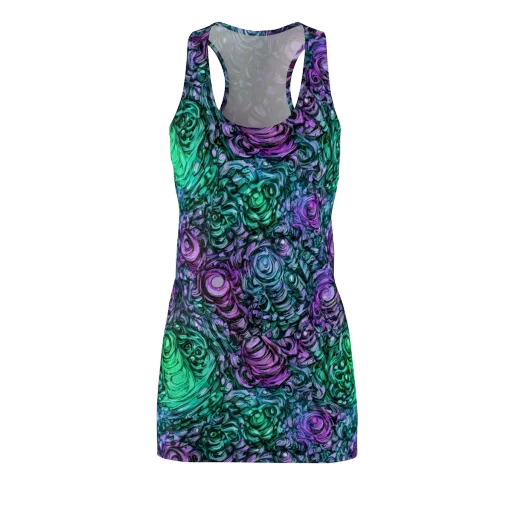 Neon Midnight Garden on a Racerback Dress