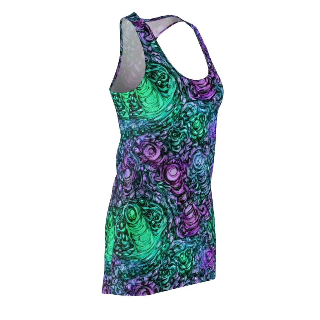 Neon Midnight Garden on Racerback Dress — Front Side