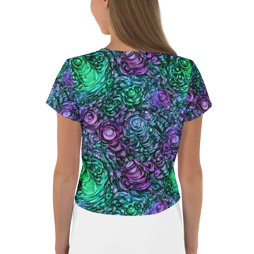 Neon Midnight Garden on Crop Tee — Back