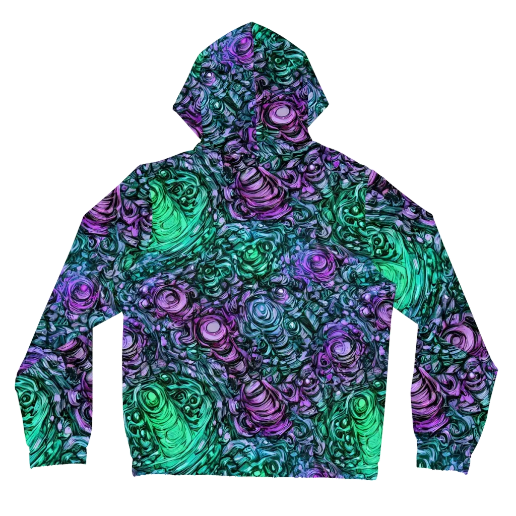 Neon Midnight Garden on Women's Full-Zip Hoodie — Back
