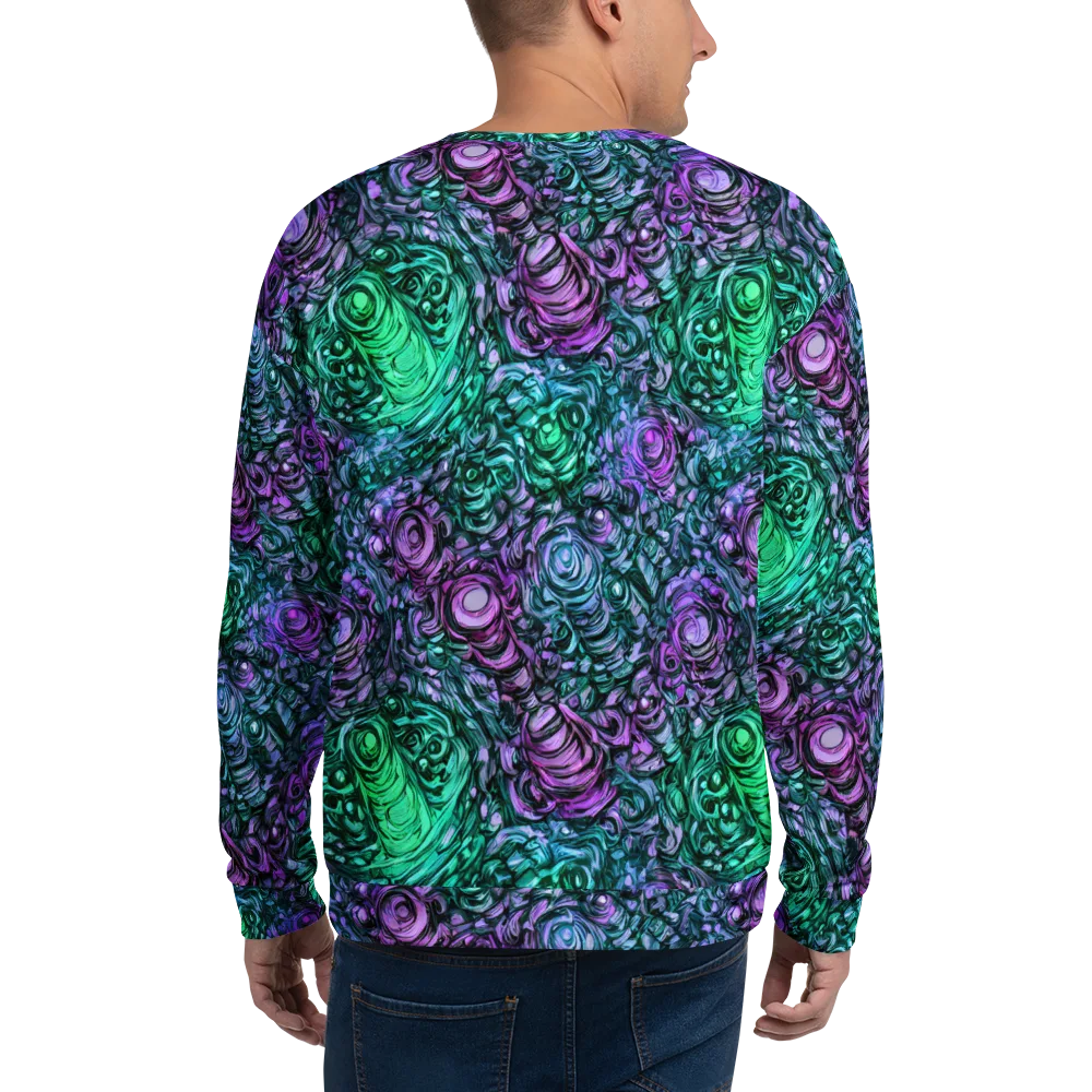 Neon Midnight Garden on Sweatshirt — Back