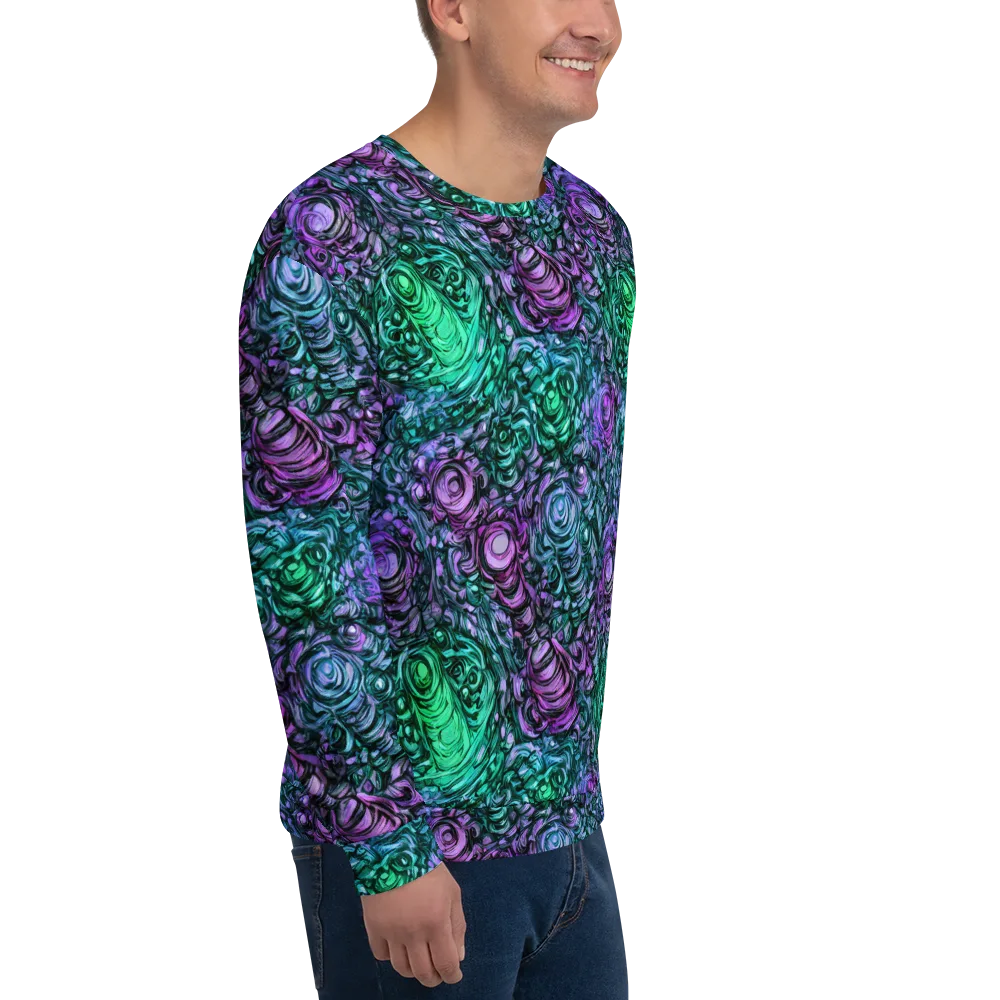 Neon Midnight Garden on Sweatshirt — Right Front