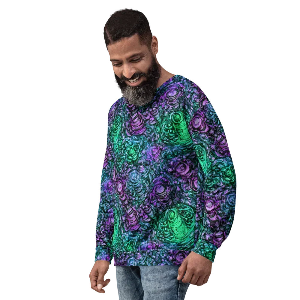 Neon Midnight Garden on Sweatshirt — Left Front