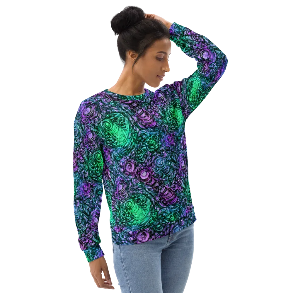 Neon Midnight Garden on Sweatshirt — Right Front