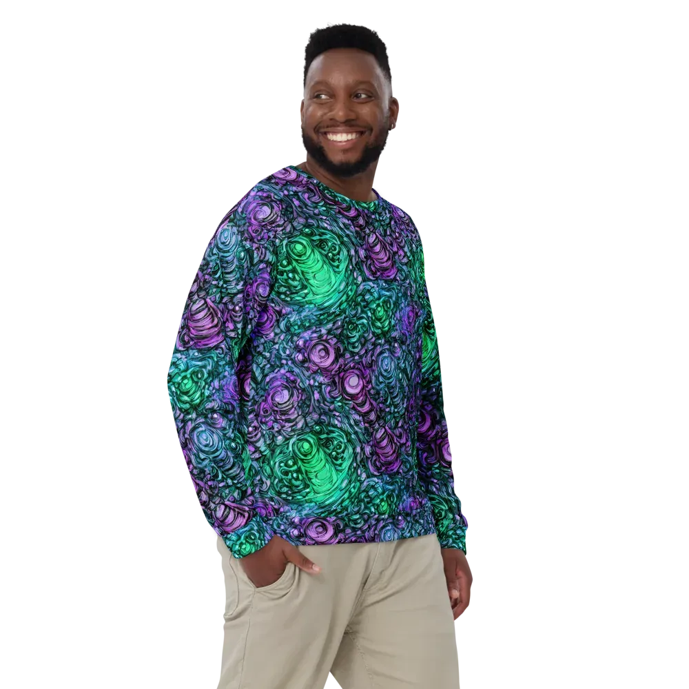 Neon Midnight Garden on Sweatshirt — Front