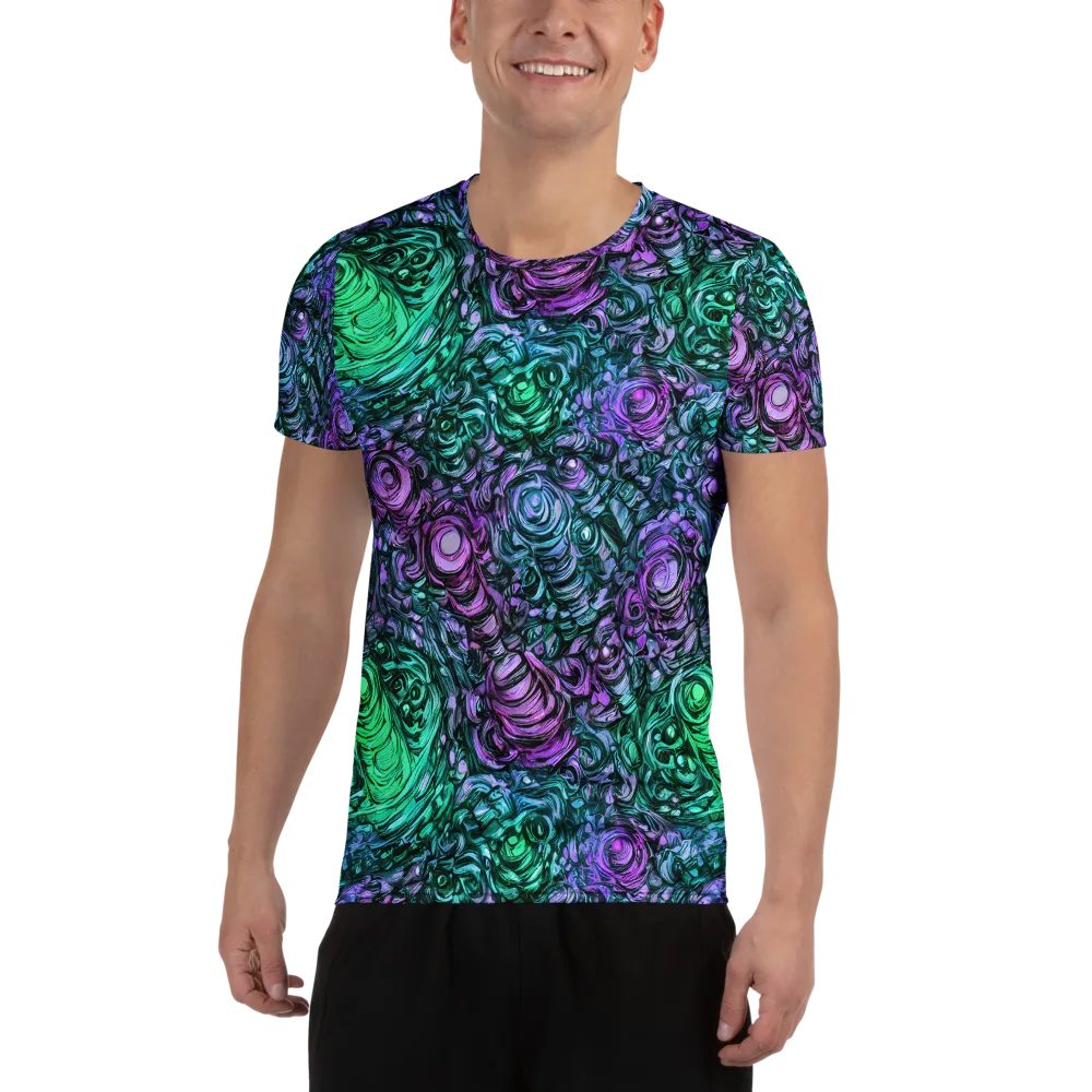 Neon Midnight Garden on Men's Athletic T-Shirt — Front
