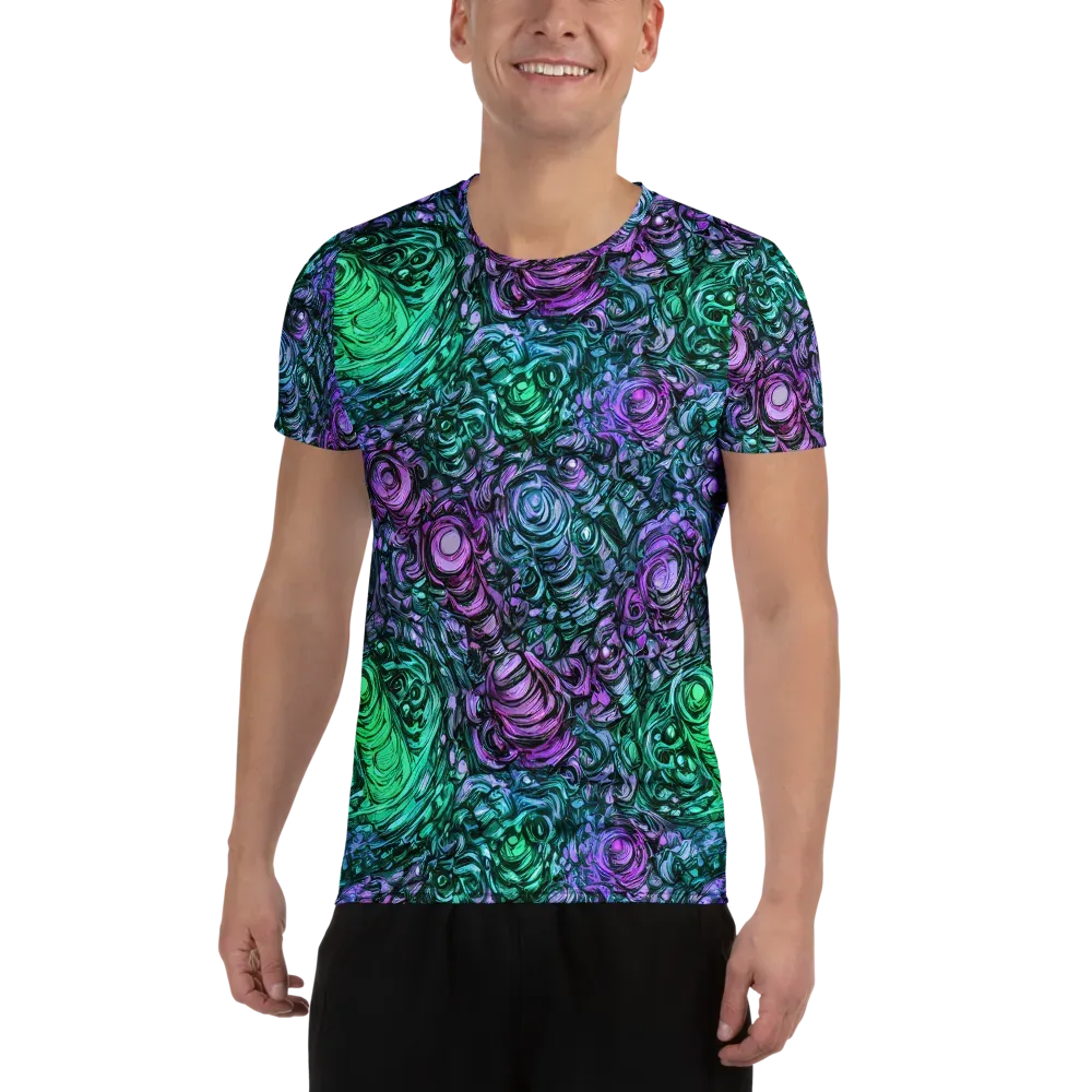 Neon Midnight Garden on Men's Athletic T-Shirt — Front