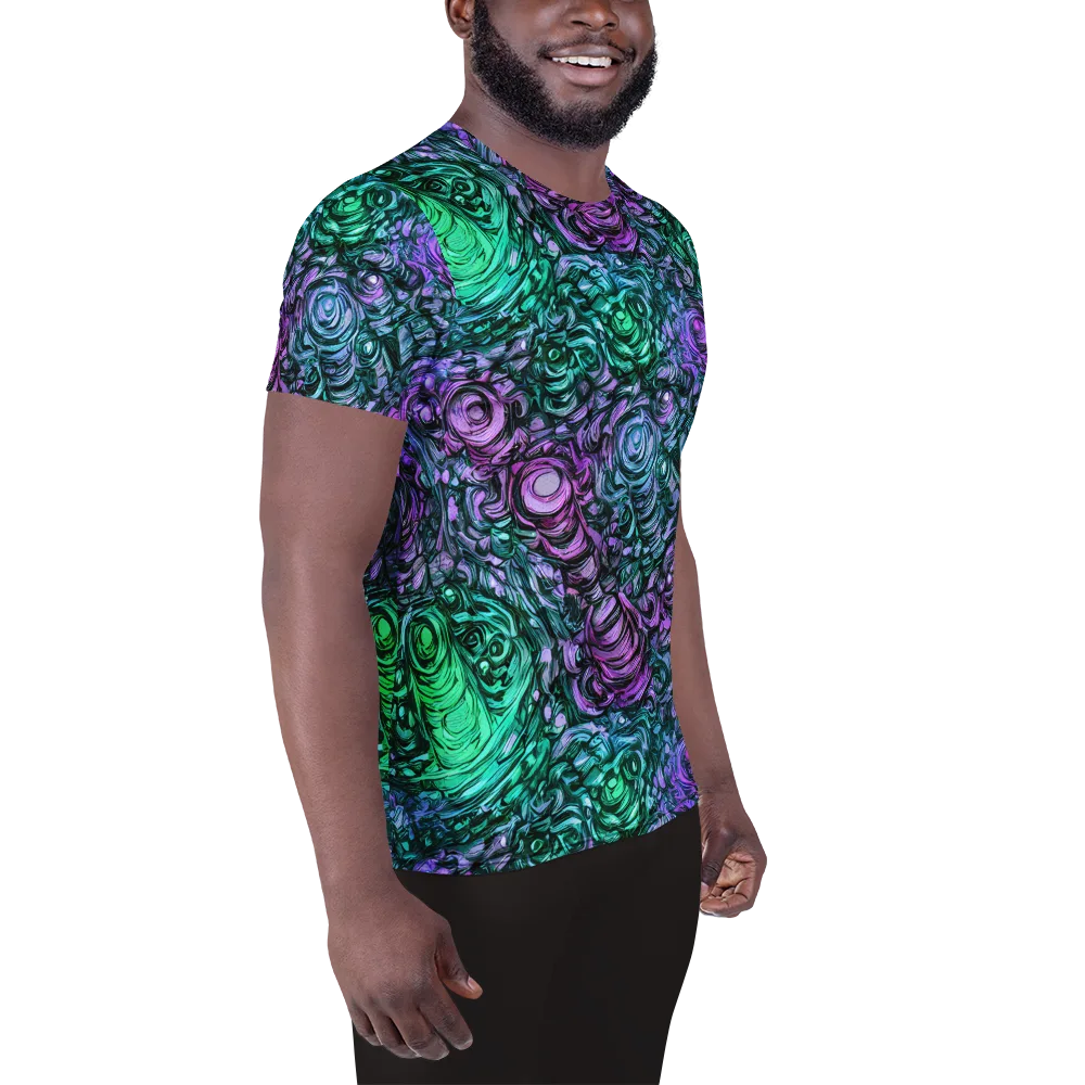 Neon Midnight Garden on Men's Athletic T-Shirt — Right