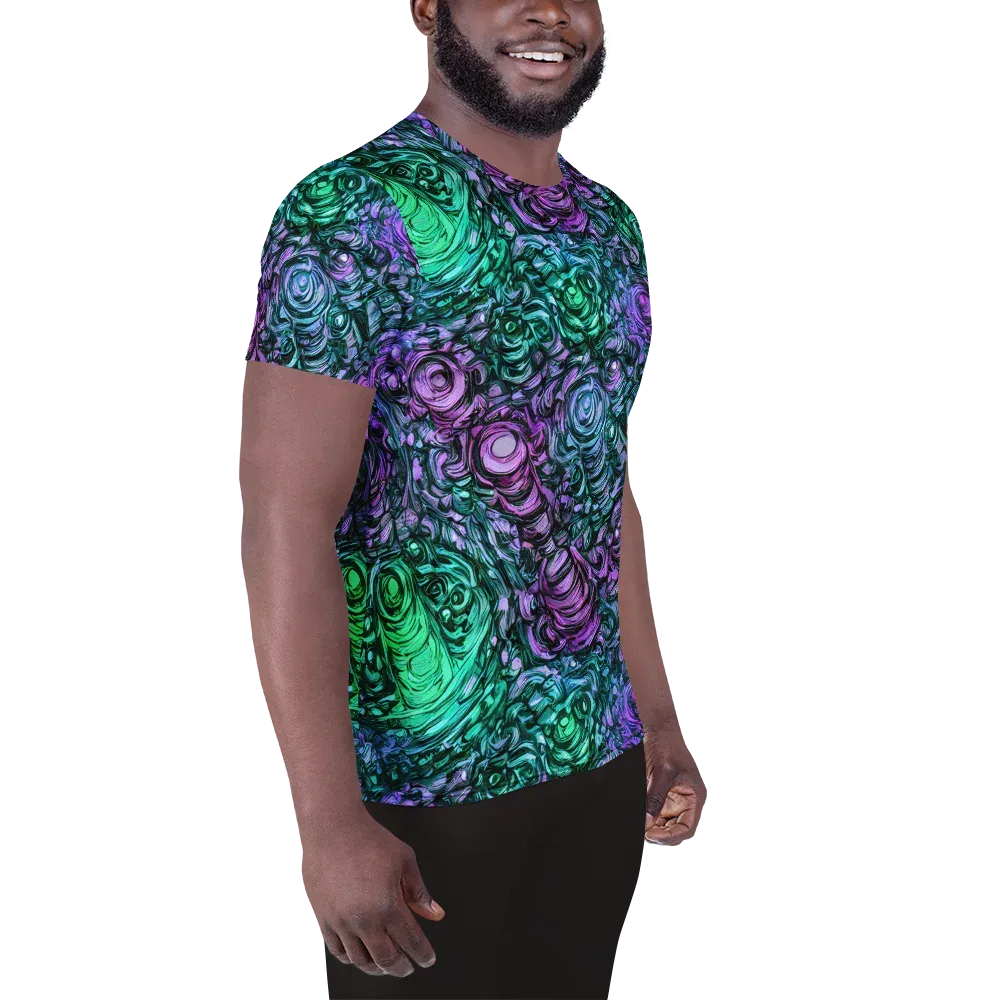 Neon Midnight Garden on Men's Athletic T-Shirt — Right