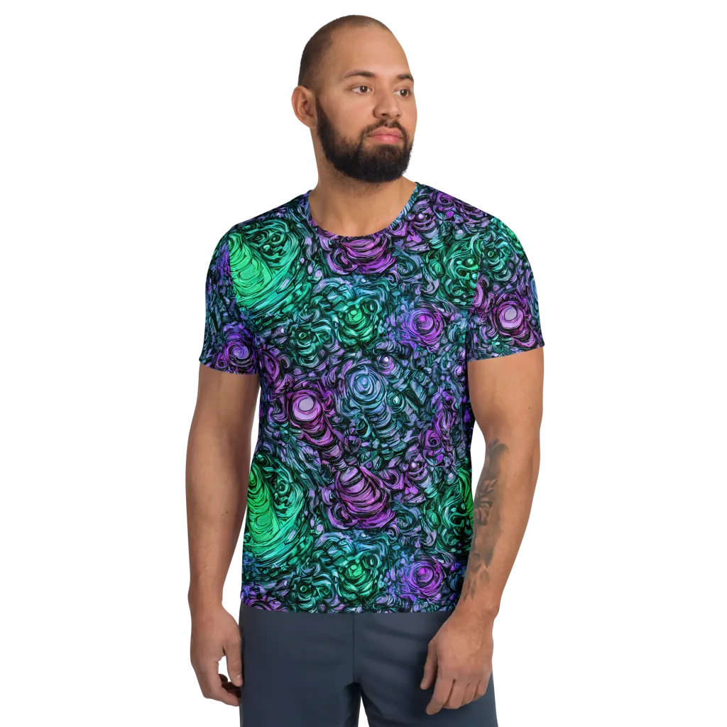 Neon Midnight Garden on Men's Athletic T-Shirt — Front