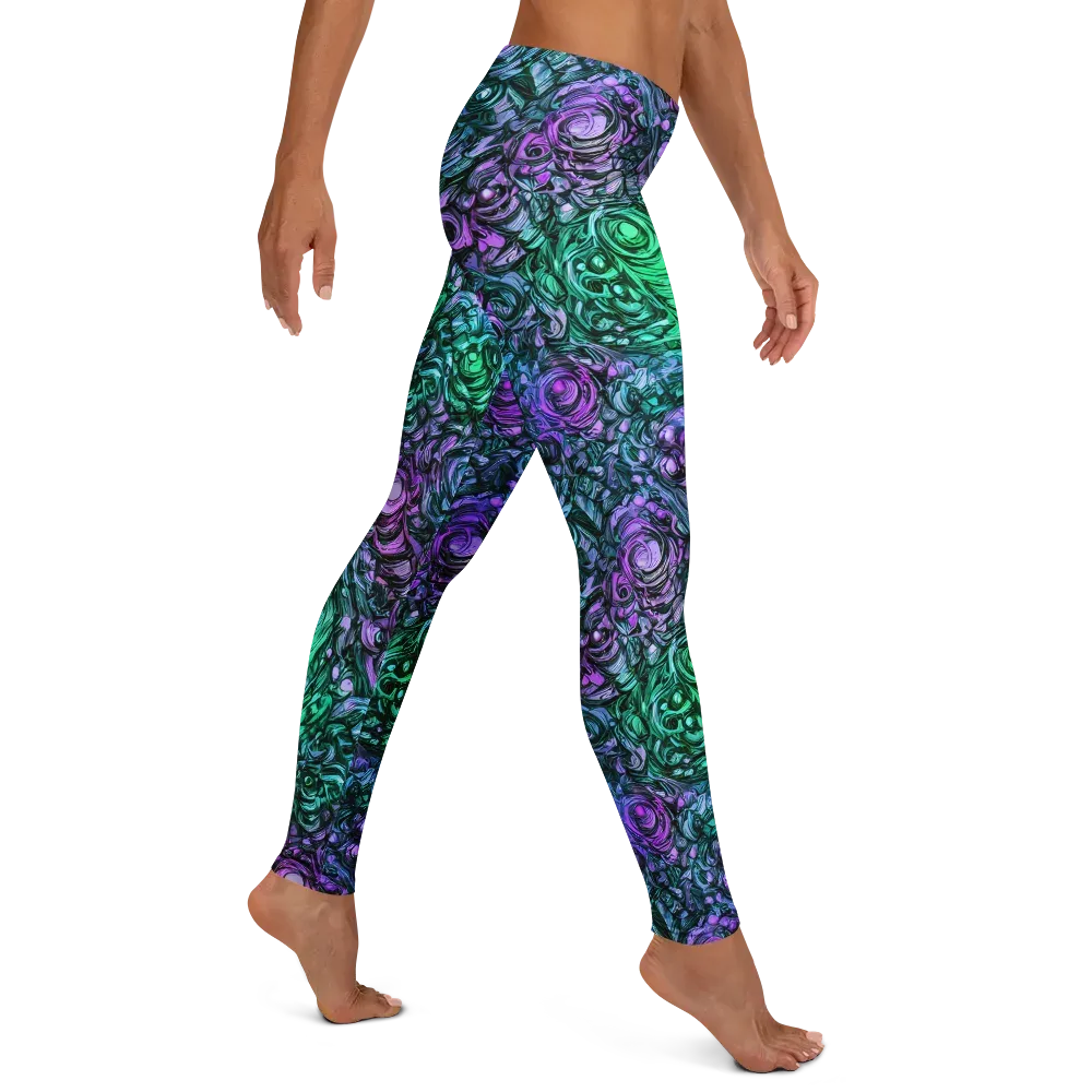 Neon Midnight Garden on Leggings — Right