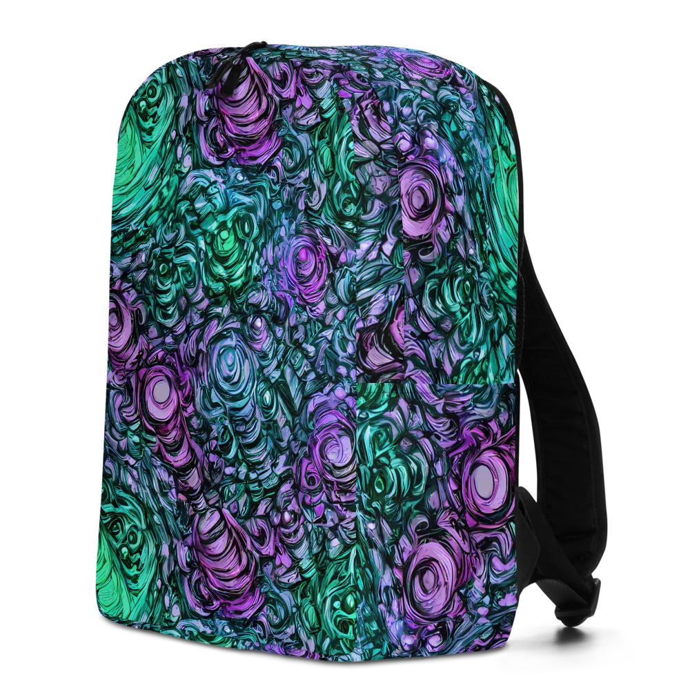 Neon Midnight Garden on Minimalist Backpack — Left