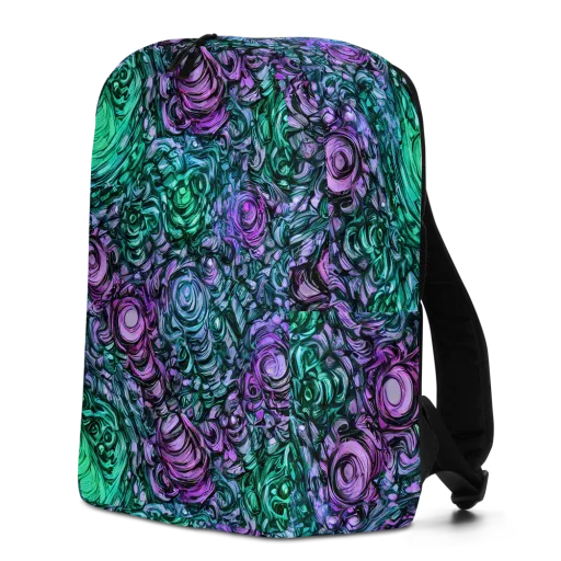 Neon Midnight Garden on a Minimalist Backpack