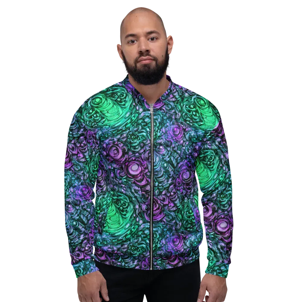 Neon Midnight Garden on Bomber Jacket — Front