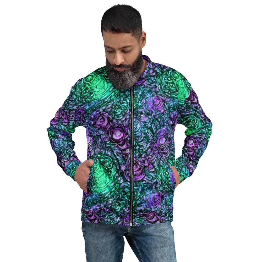 Neon Midnight Garden on Bomber Jacket — Front