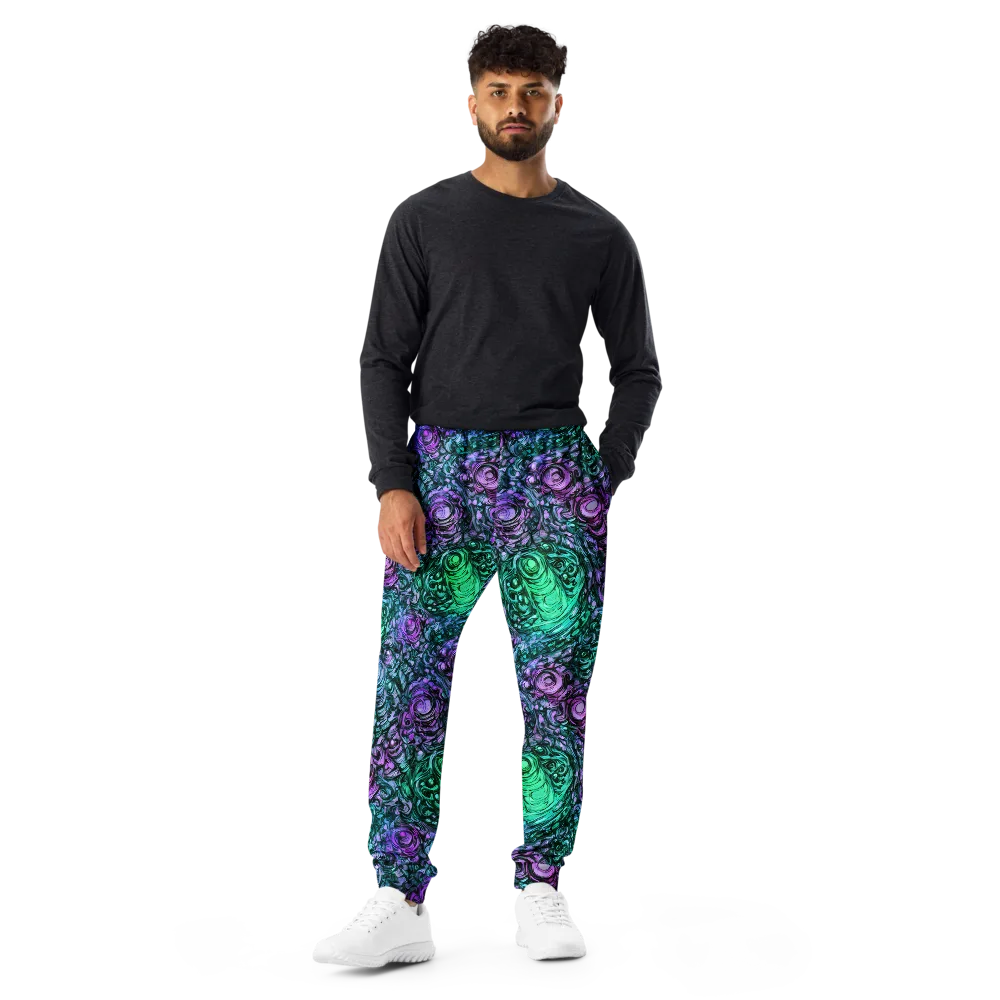 Neon Midnight Garden on Men's Joggers — Front
