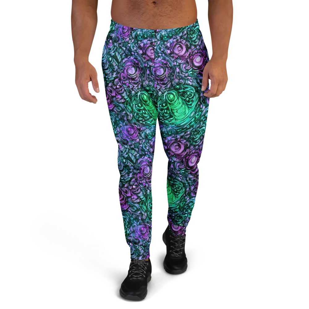 Neon Midnight Garden on Men's Joggers — Front