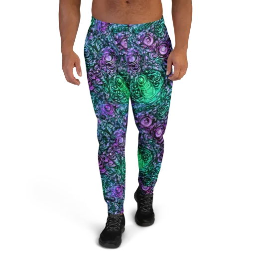 Neon Midnight Garden on a Men's Joggers