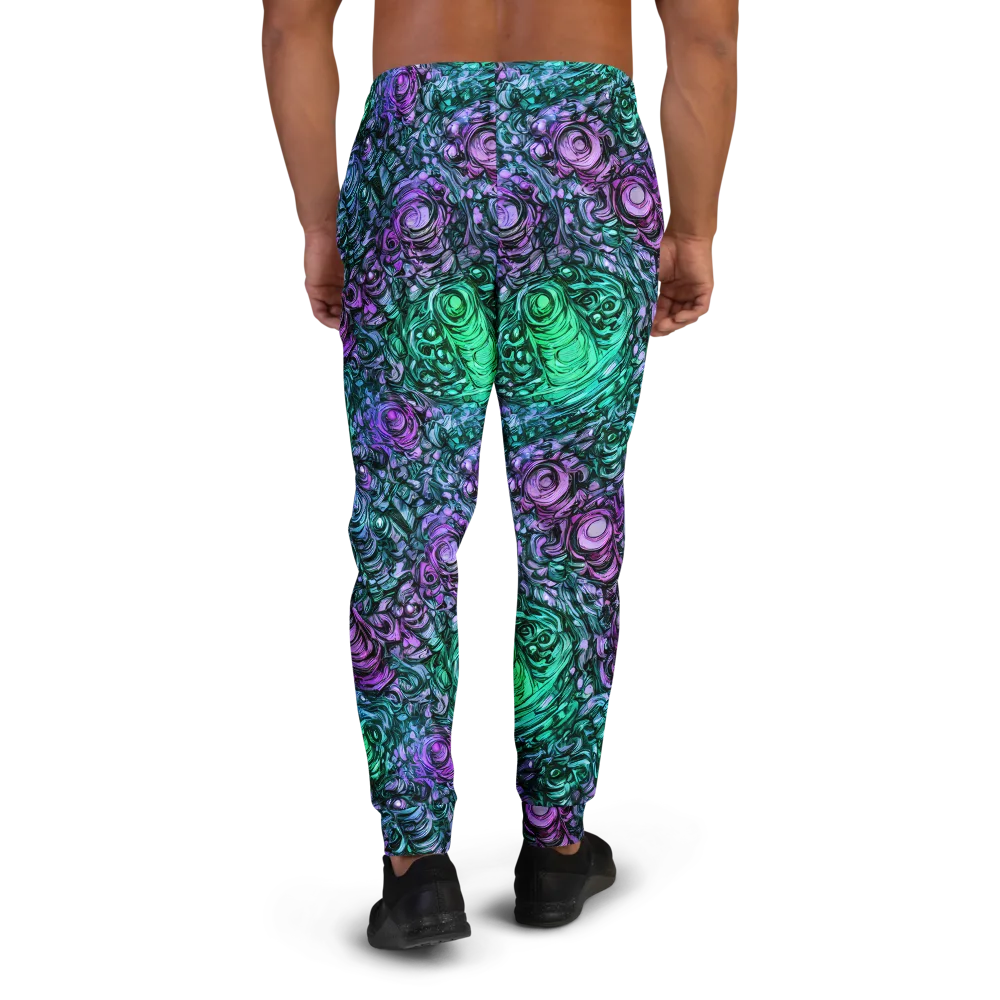 Neon Midnight Garden on Men's Joggers — Back