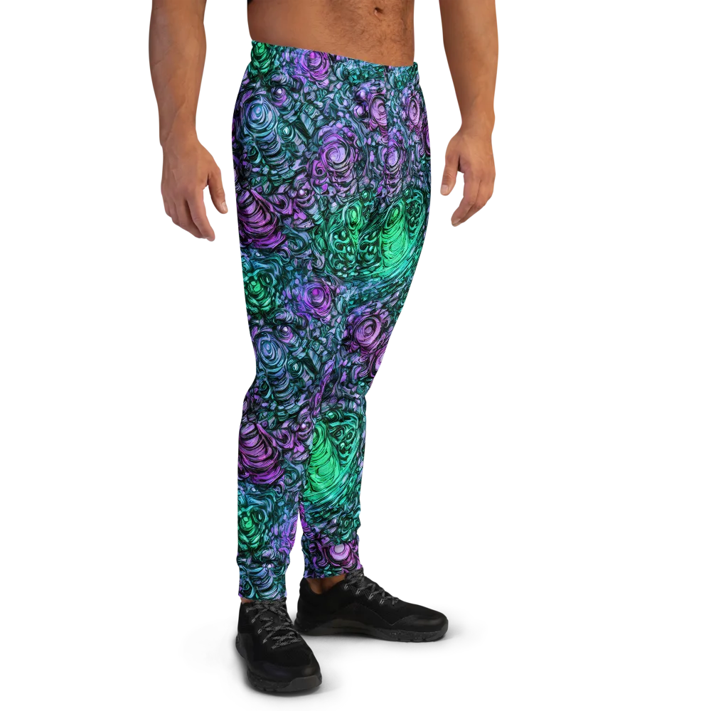Neon Midnight Garden on Men's Joggers — Right