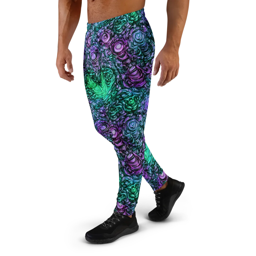 Neon Midnight Garden on Men's Joggers — Left