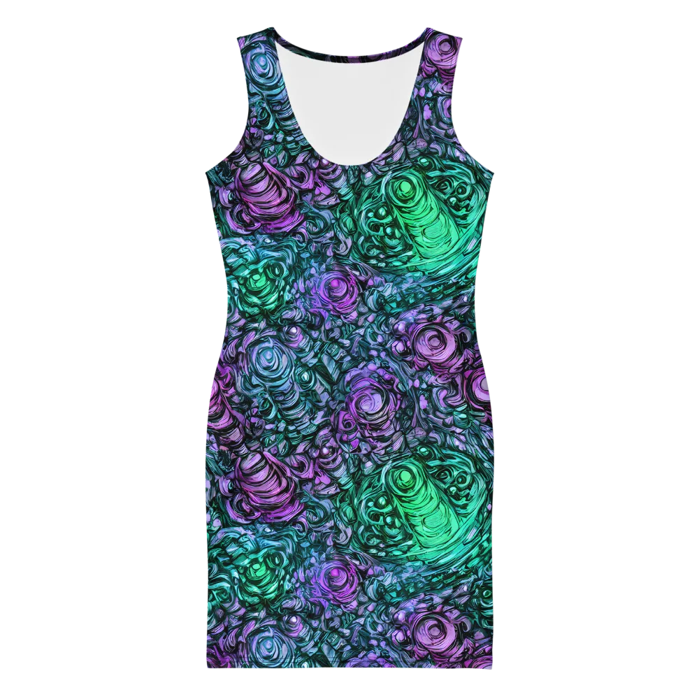Neon Midnight Garden on Bodycon Dress — Front