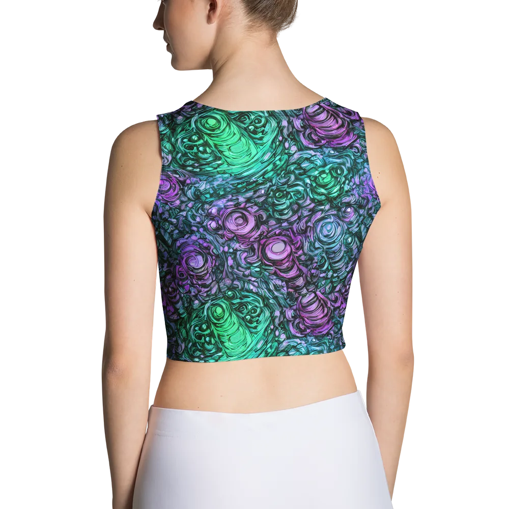 Neon Midnight Garden on Crop Top — Back