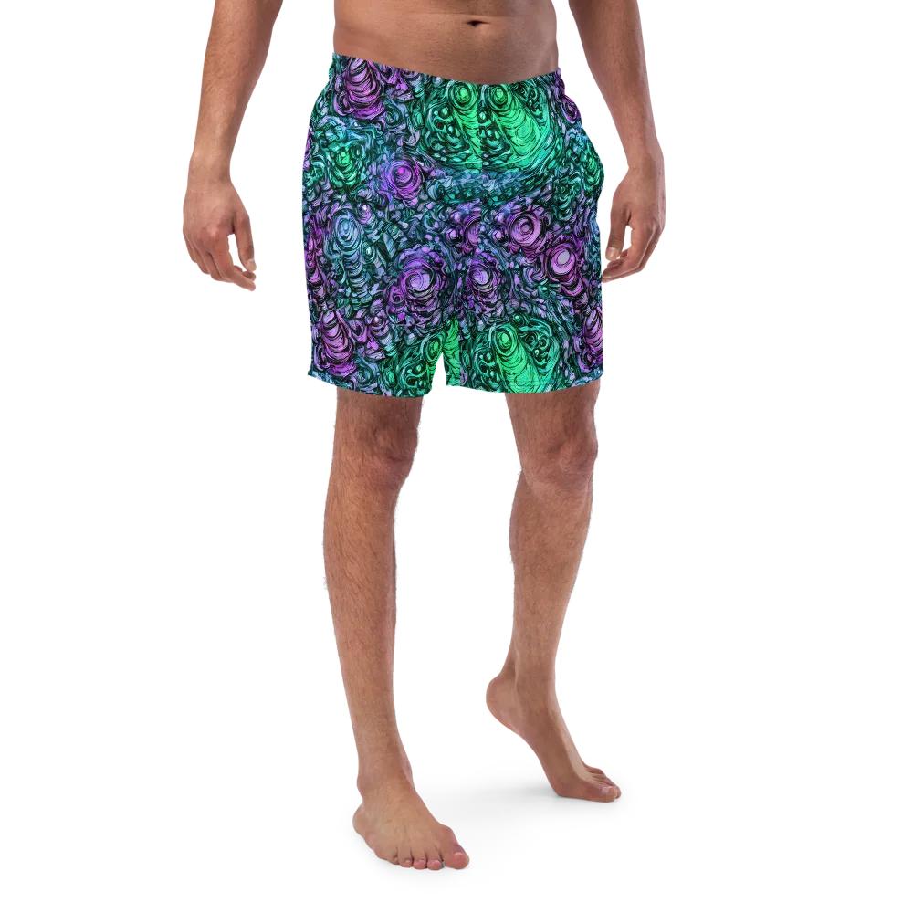 Neon Midnight Garden on Swim Trunks — Front