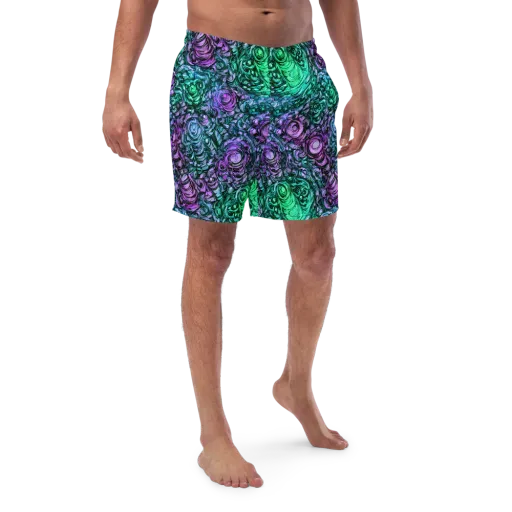 Neon Midnight Garden on a Swim Trunks