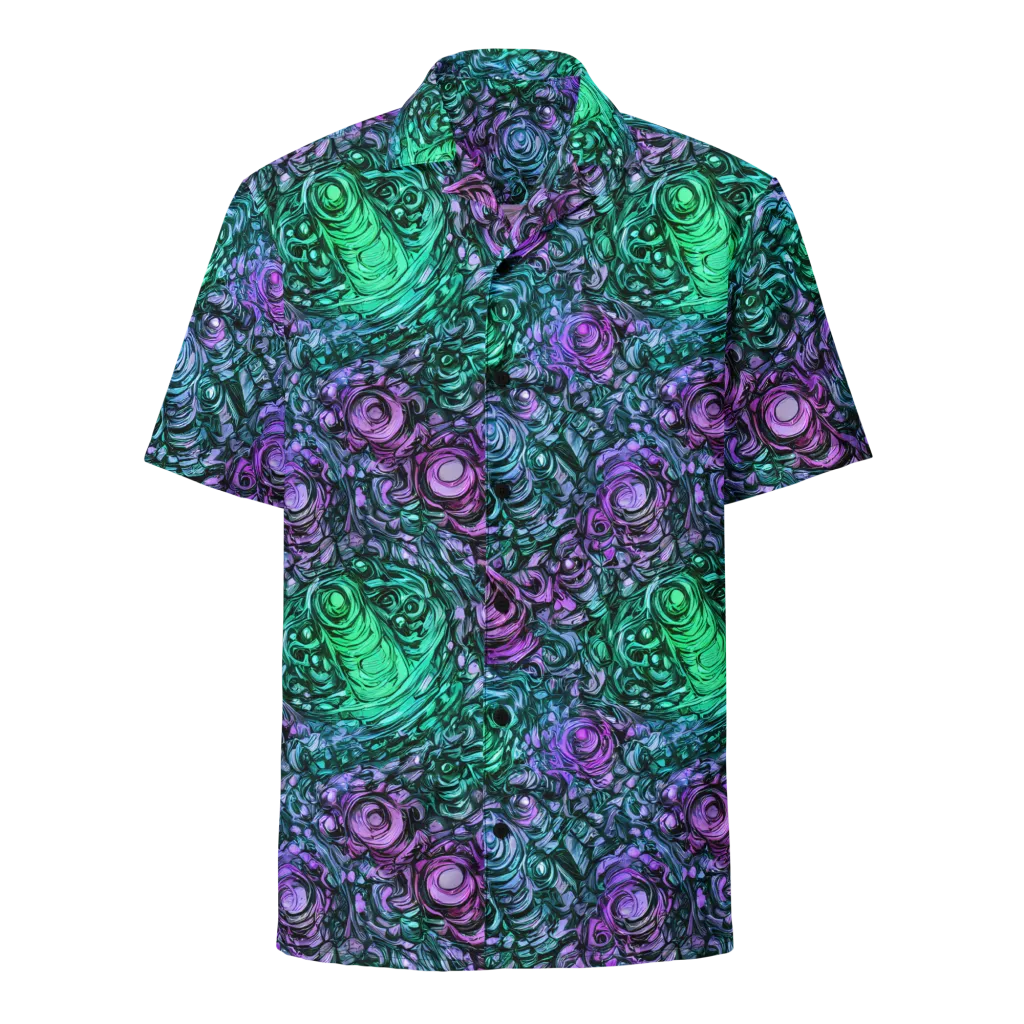Neon Midnight Garden on Button Shirt — Front