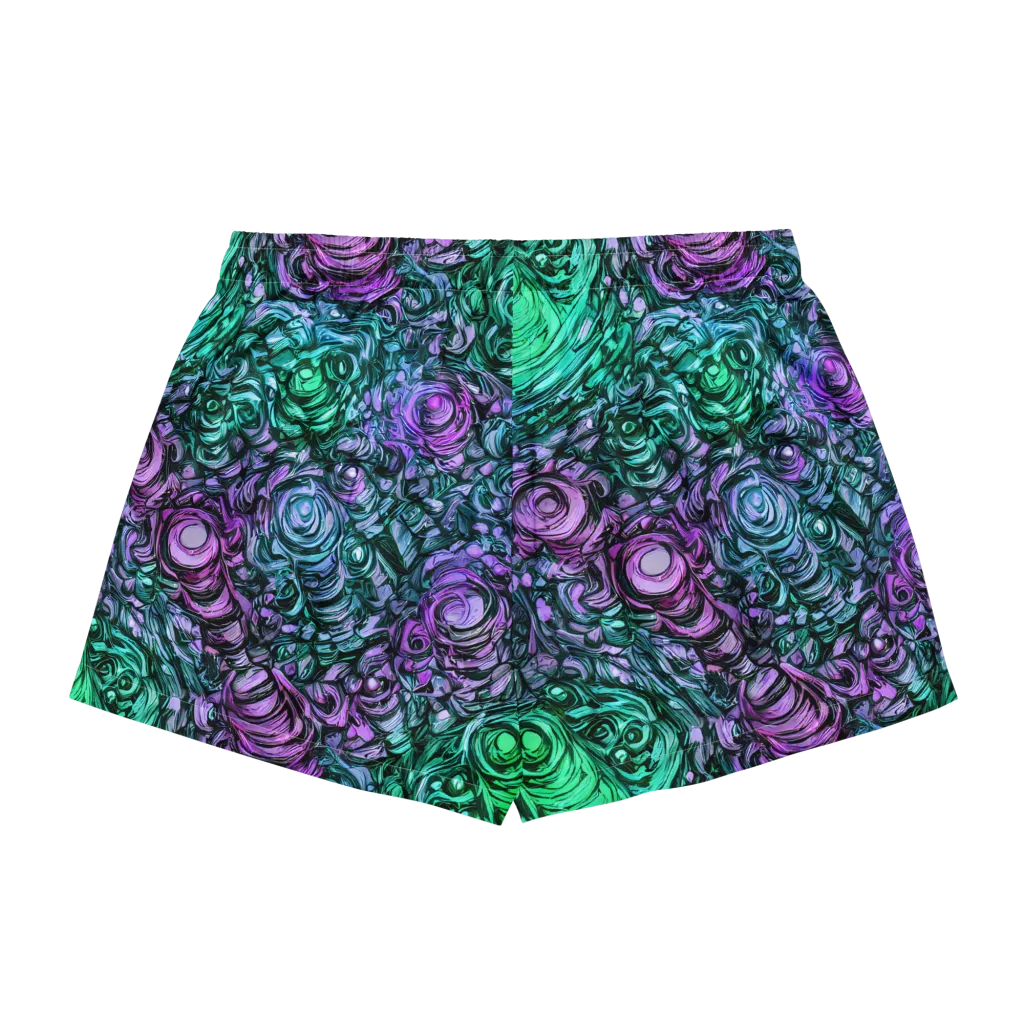 Neon Midnight Garden on Women's Pajama Shorts — Back