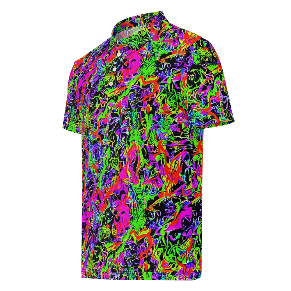 Acid Dreamscape on Men's Slim Fit Polo Shirt — Left Front