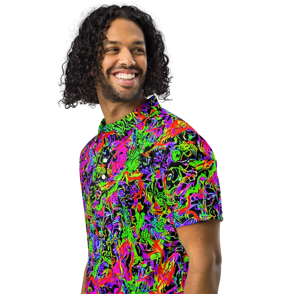 Acid Dreamscape on Men's Slim Fit Polo Shirt — Left Front